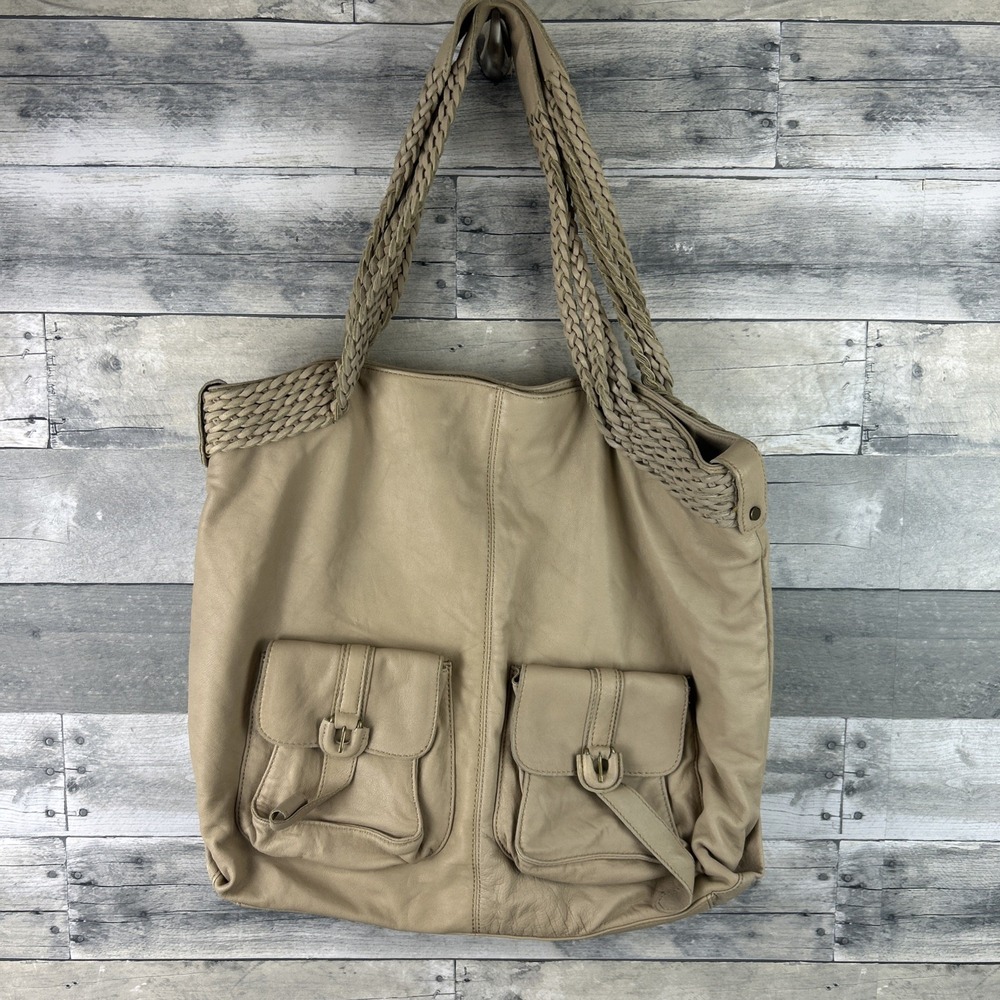 Hobo International Bodega Bay Tan Leather Tote Shoulder Bag
